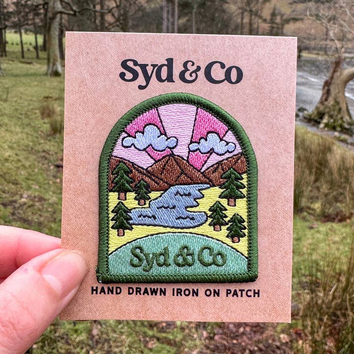 Lake District Landscape Patch - Buttermere Iron-On Embroidered Patch for wholesale by Syd&Co