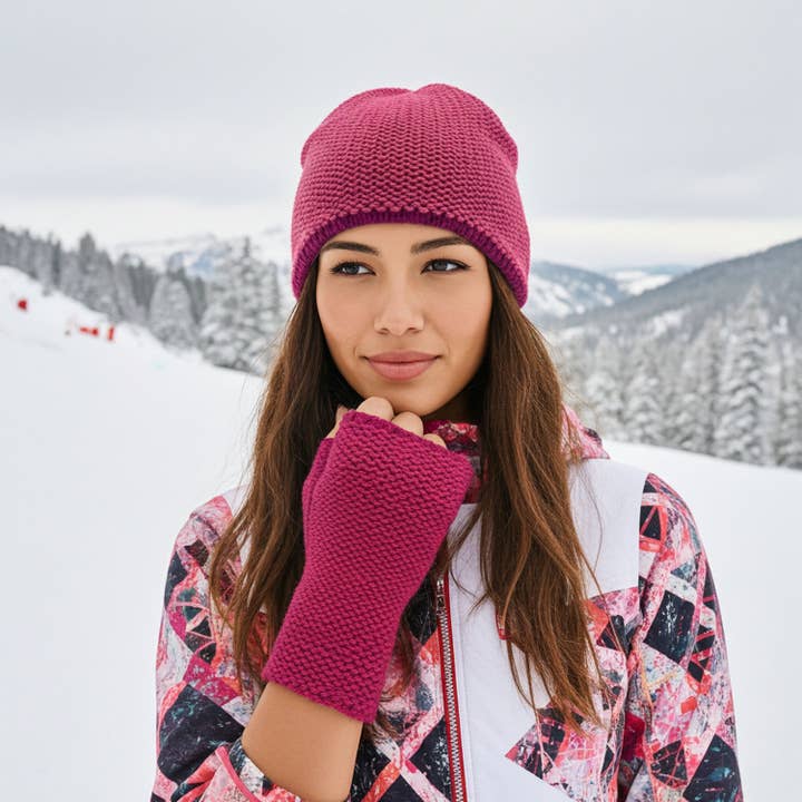 Shupaca Alpaca - Wholesale Beanie - Unisex - NEW! Alpaca Beanie Hat - Trail - Cherry1