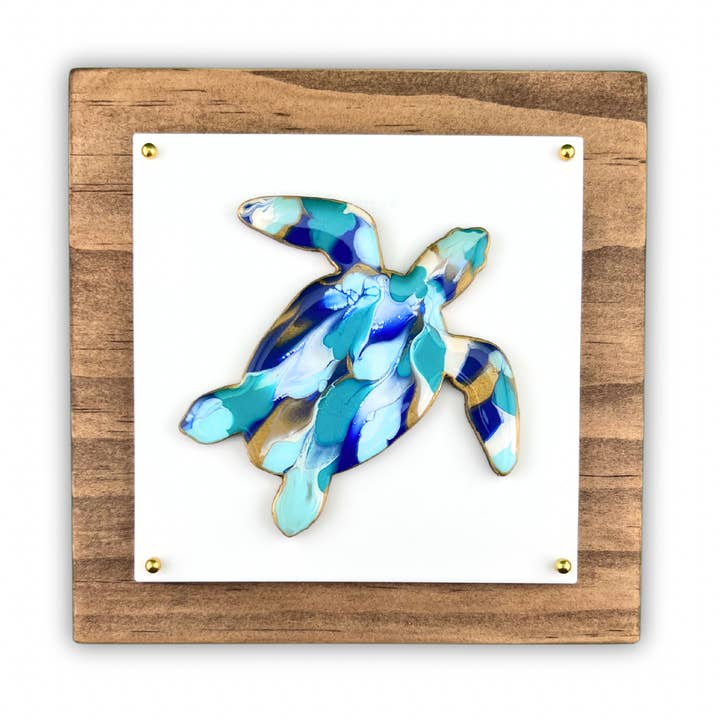 Home Meade - Wholesale Wall Accent - Coastal Wood Art - Ocean Life - Turtle