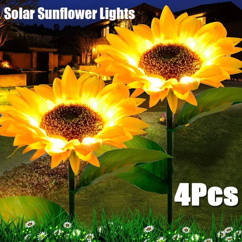 OutdoorSolarOutlet - Wholesale Outdoor/lawn light - Solar Sunflower Lights (4 Pack)0