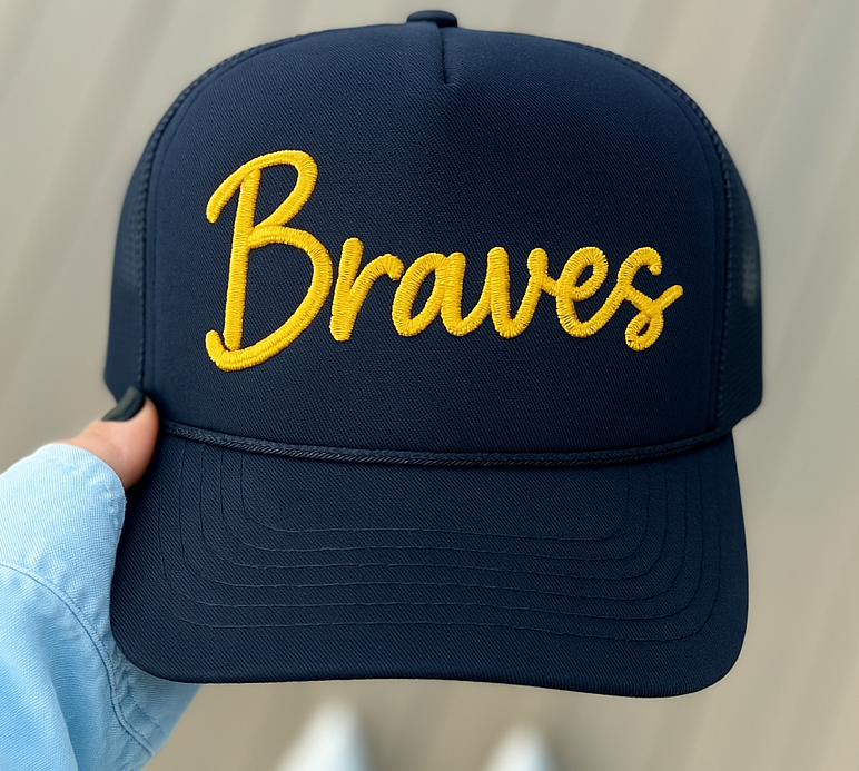 Hillside Threads Wholesale - Wholesale Trucker Hat - Unisex - Custom Embroidered Trucker Hat - Script Font6