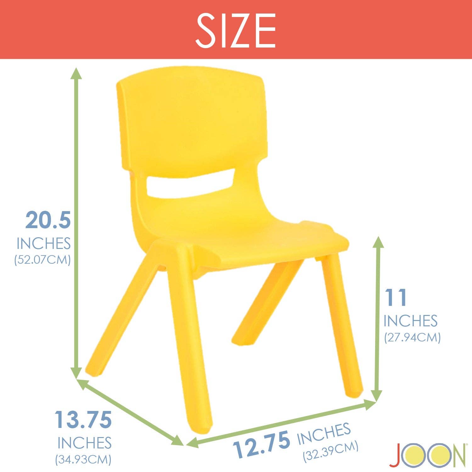 ShopBobbys - Wholesale Chair - Kids - JOON Stackable Plastic Kids Learning Chairs, Yellow, 20.5x12.75X11 Inches, 2-Pack (Pack of 2)6