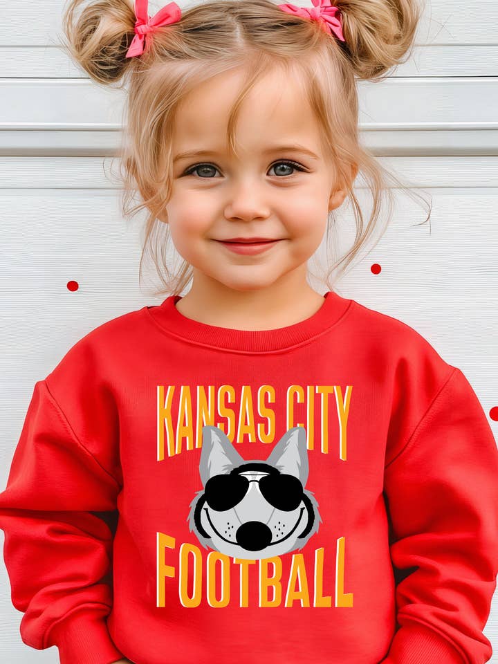 Kansas City Football Wolf Youth Sweatshirt for wholesale by GritNGraceGirlCo