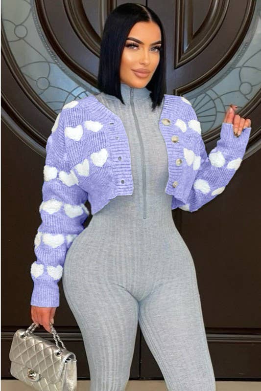 5besties inc - Vendita all'ingrosso Cardigan - Donna - CARDIGAN IN MAGLIONE A CUORE5