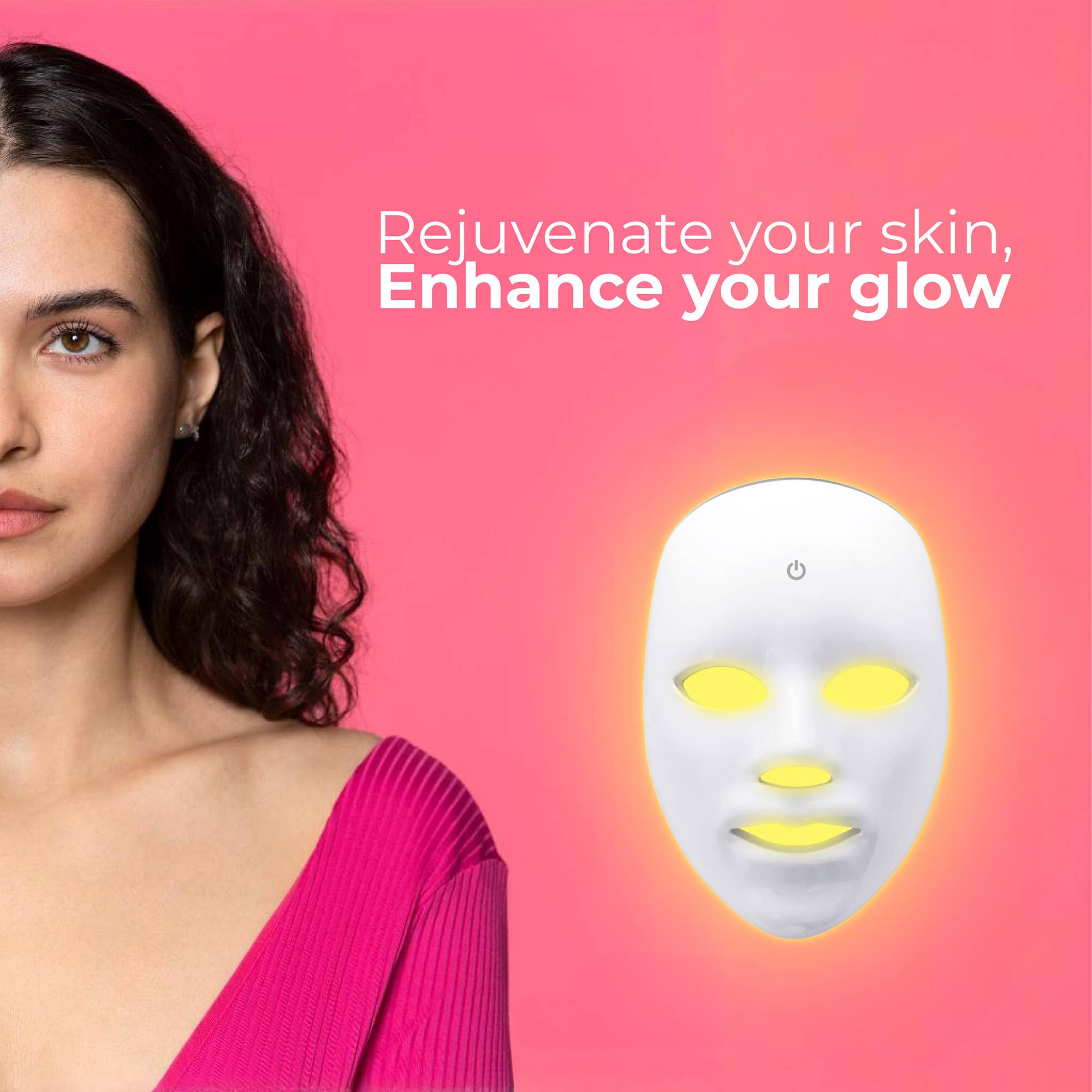 Pursonic - Vente Masque pour le visage - Masque facial de luminothérapie à 7 lumières2