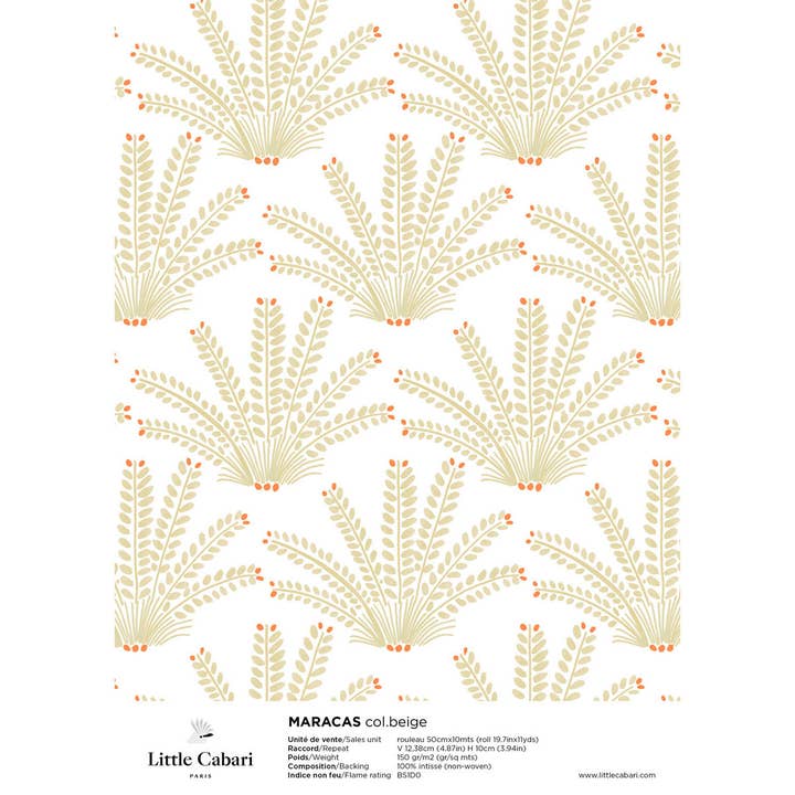 Little Cabari - Wholesale Wallpaper - A4 sample - Maracas1