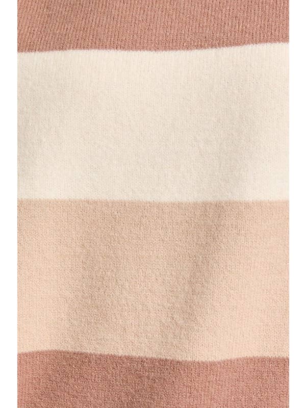 Beige multi Stripe LONG SLEEVE BOAT NECK STRIPED OVERSIZED SWEATER for wholesale on Faire5