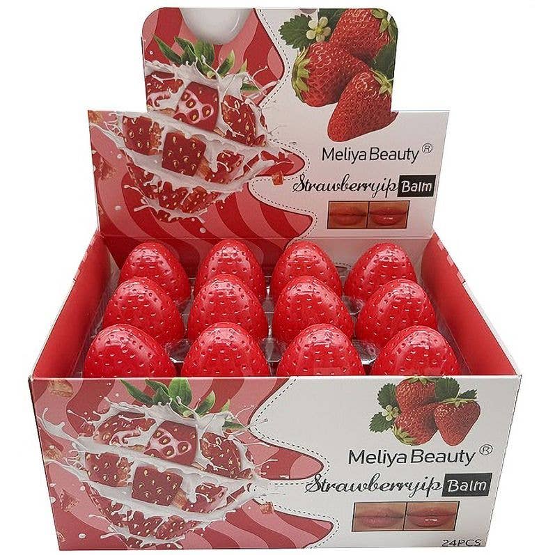 Diacly - Vente Baumes à lèvres - Baume à lèvres à la fraise Meliya Beauty 24 unités1