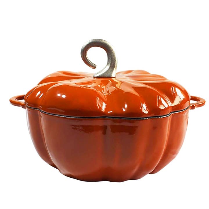 Crucible Cookware – wholesale Pot & pan set – Enameled Cast Iron Pumpkin Pot, Dutch Oven, Cocotte, Orange