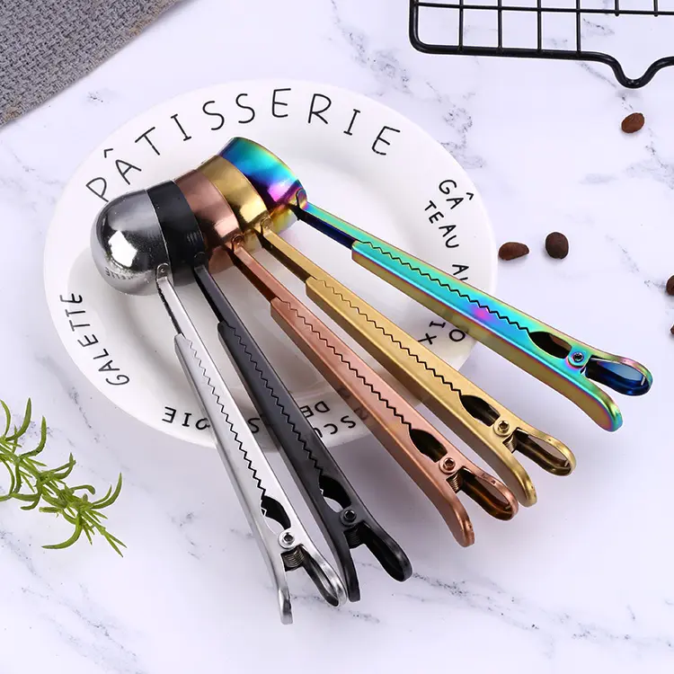 Sostraw & SmartThings - Wholesale Measuring Spoon - Coffee Bag Clip with Measuring Spoon - 5 colors2