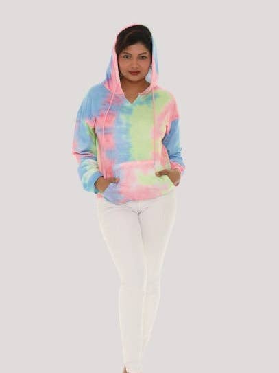 Tie-Dye Kangaroo-Pocket Hoodie for wholesale by Shoreline Wear. INC
