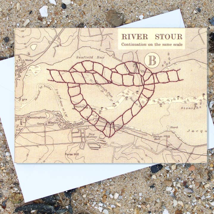 Manningtree Rope Heart Greetings Card for wholesale by NaviStitch