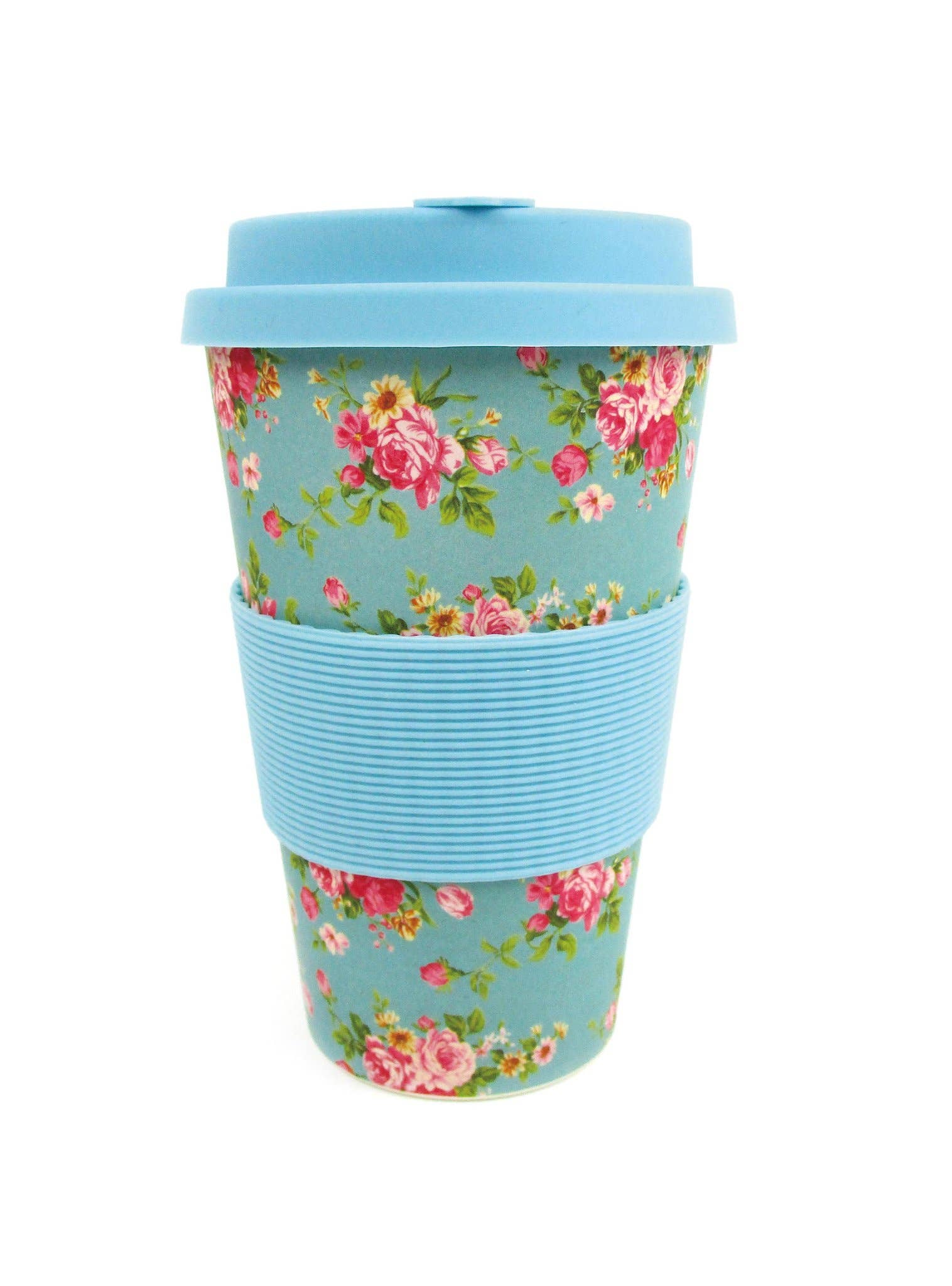 Tiny Mills - Wholesale Insulated Mug/Tumbler - Eco-Friendly Reusable Mug with Blue Floral Design6