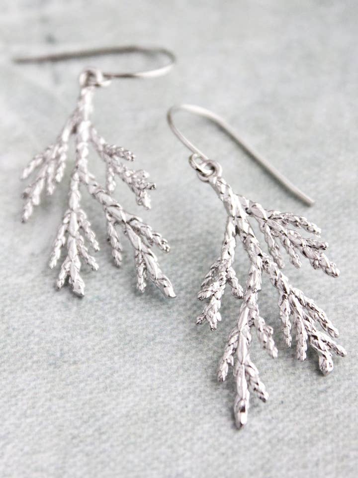Cedar Tree Branch Earrings for wholesale by A Pocket of Posies