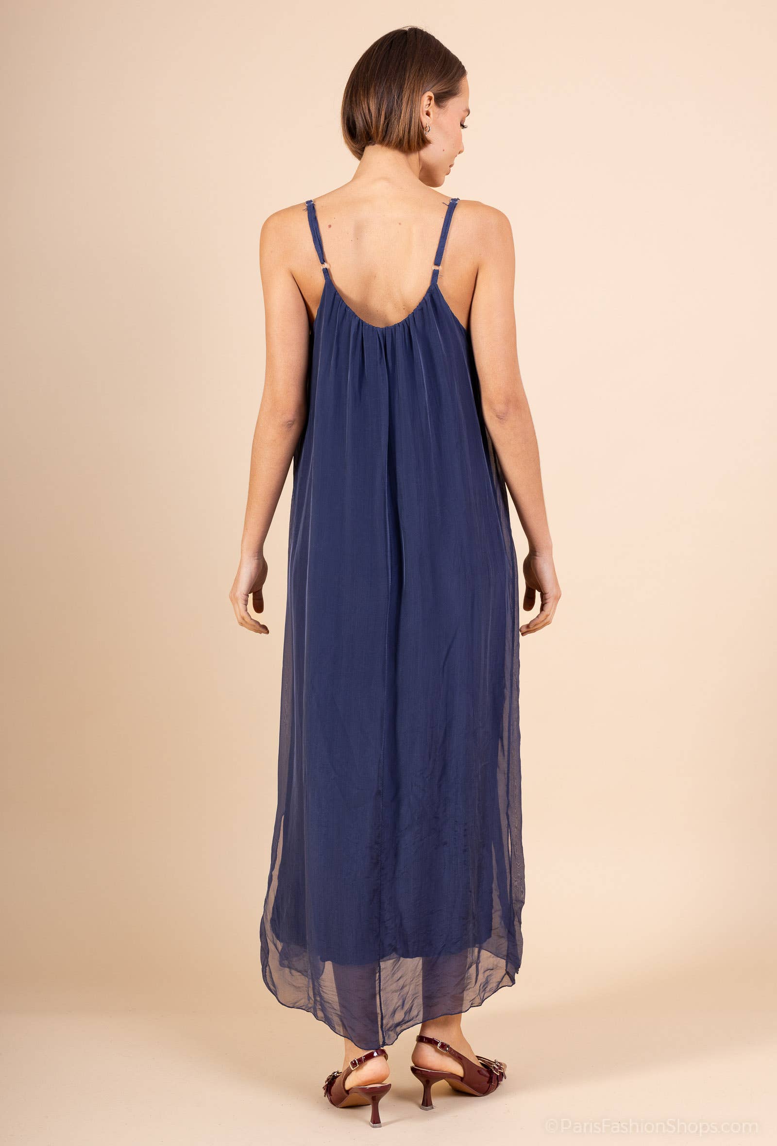 Shyloh - Wholesale Dress - Women's - Long silk dress with adjustable straps 3048014