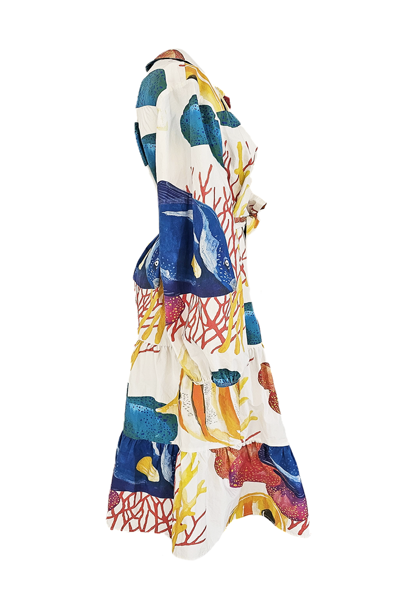 Ostara Collection - Wholesale Dress - Women's - Reef Romance 100% COTTON MIDI2