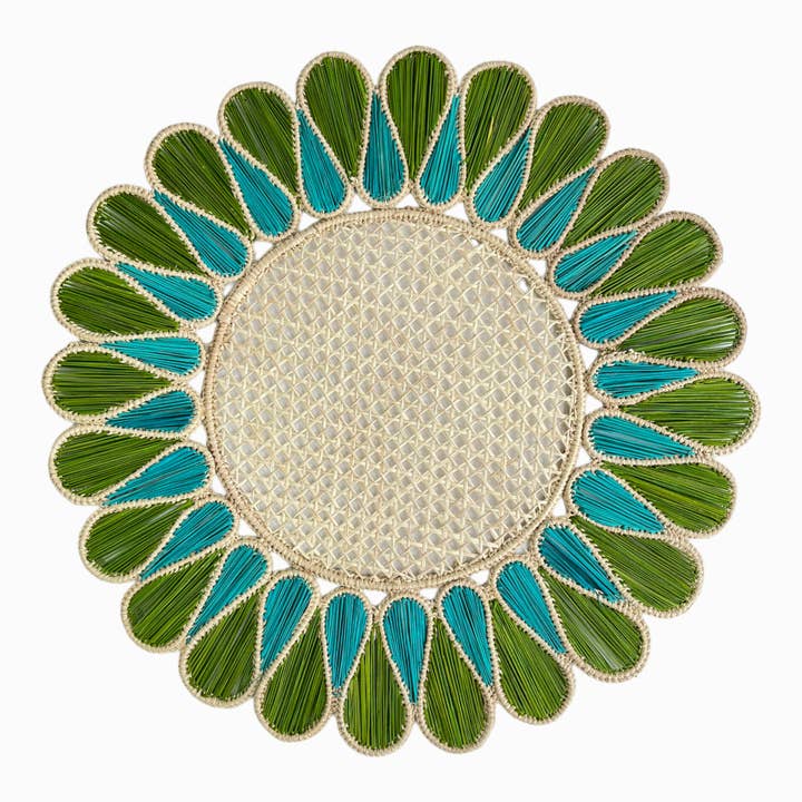 Drops Placemat Olive/Aqua for wholesale by Coro Cora™