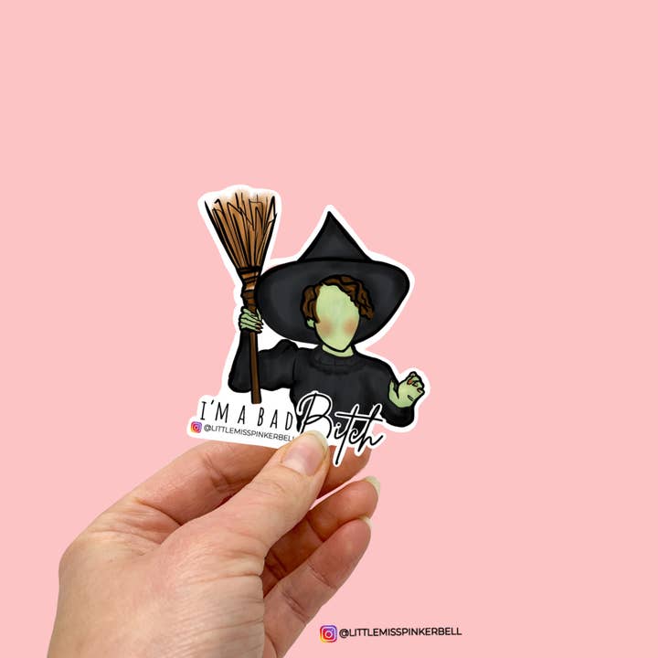 Uppsättning av 6 ”I'm A Bad Bitch” -Wicked Witch of the West klistermärke för wholesale av Little Miss PinkerBell