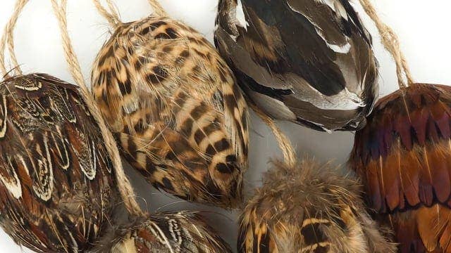 Zucker Feather Products - Wholesale Ornament Set - Assorted Natural Feather Ornaments - 3"4