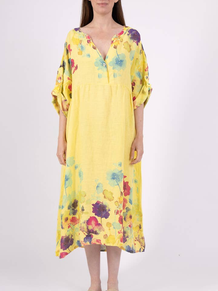 LINEN & COTTON HOUSE - Wholesale Dress - Women's - LINEN DRESS 1071 FLORAL PATTERN11