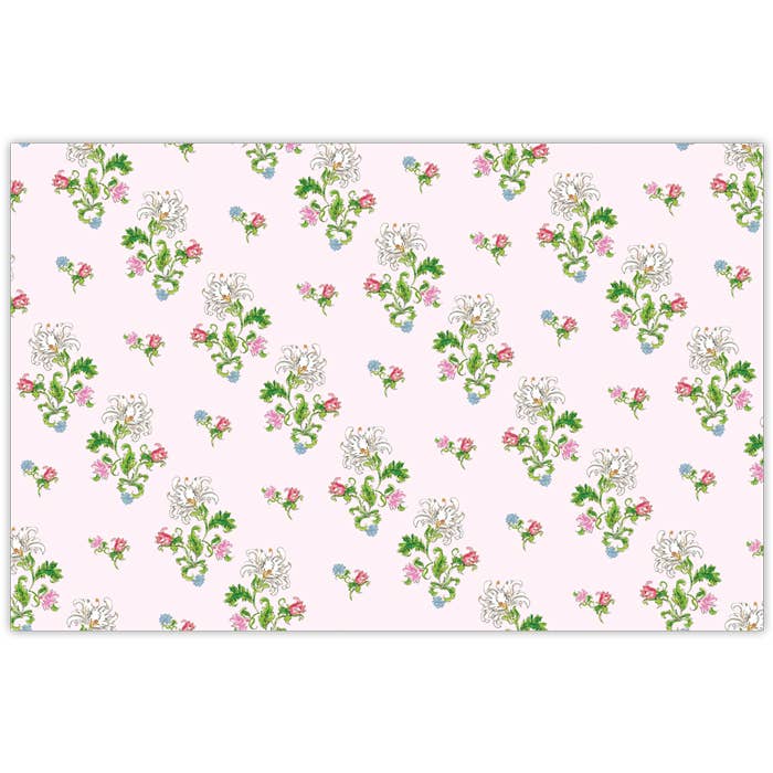 Napperon à motif floral plink peint à la main pour la vente par RosanneBeck Collections