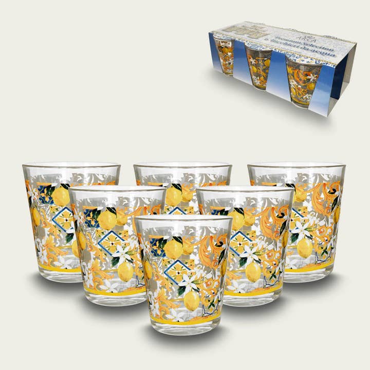 Sæt med 6 citron glas 30 cl for engroshandel hos ARCA ITALY