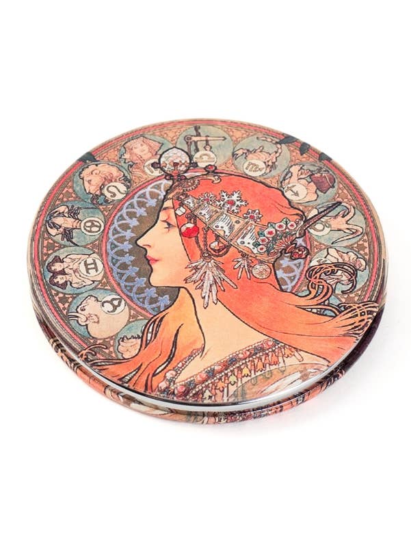Alphones Mucha Zodiac Travel Mirror for wholesale by Value Arts