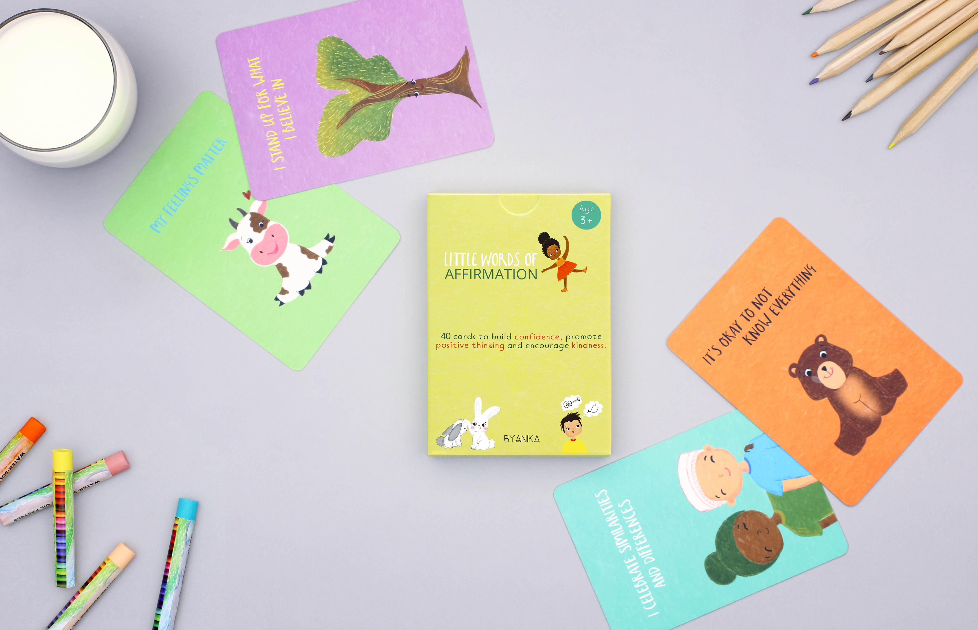 BYANIKA - Vente Cartes d'apprentissage – enfant et bébé - 40 cartes d'affirmations positives pour enfants1