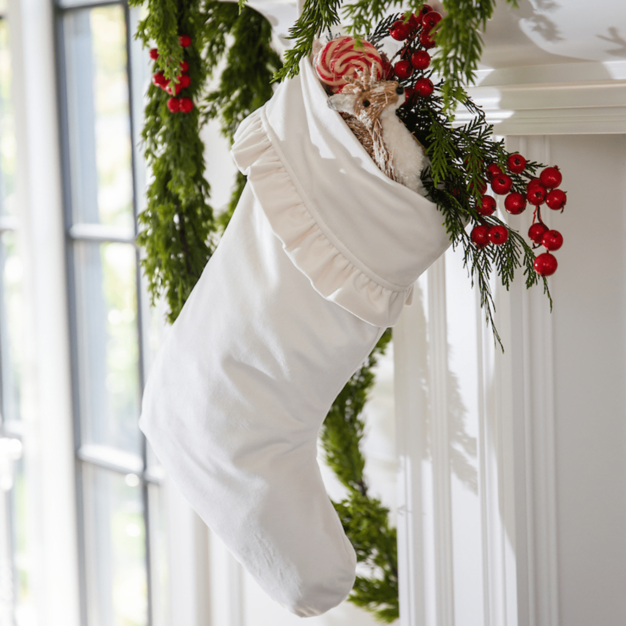 Arte Italica & Crown Linen Designs - Wholesale Holiday Stocking - Velvet Stocking with Cuff - Christmas3