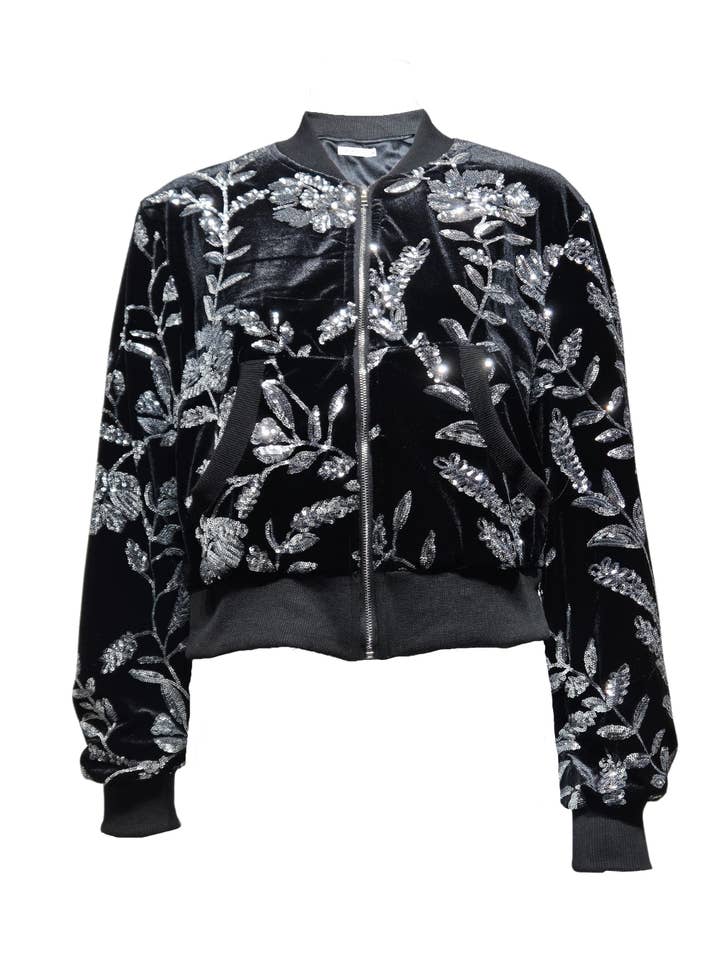 BanBat - Wholesale Jacket - Women's - Bomber jacket with embroidered rhinestones - REF: AN-980036