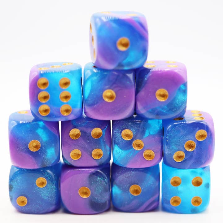 Foam Brain Games - Wholesale Dice - 12 piece Pip D6s - Stratus Glitter