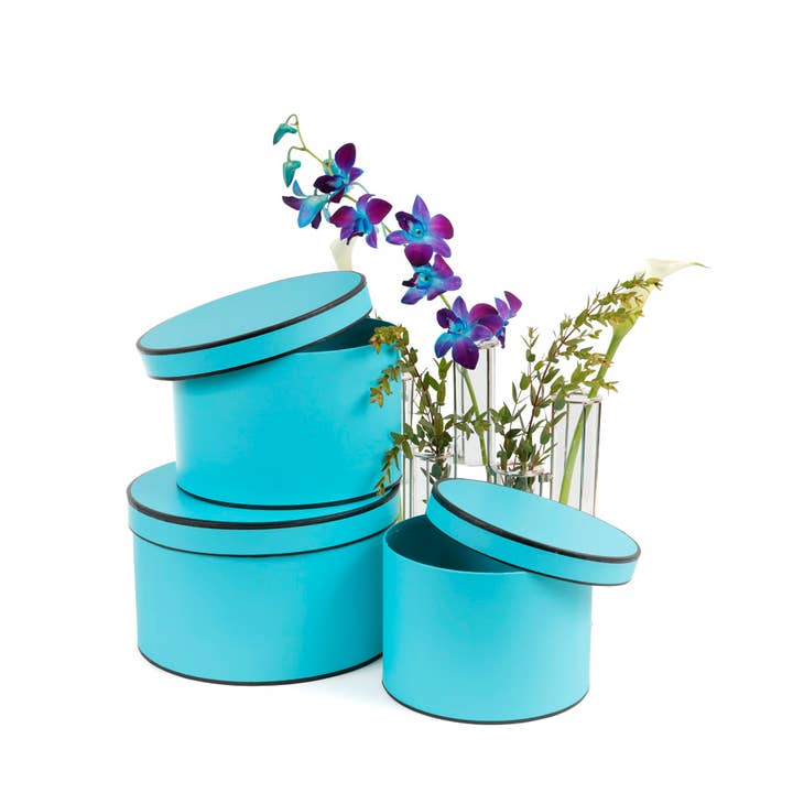 UNIKPACKAGING - Vente Coffrets cadeaux - Boîtes Cadeaux Rondes à Motifs Floraux avec Couvercles – Ensemble de 3 pièces6