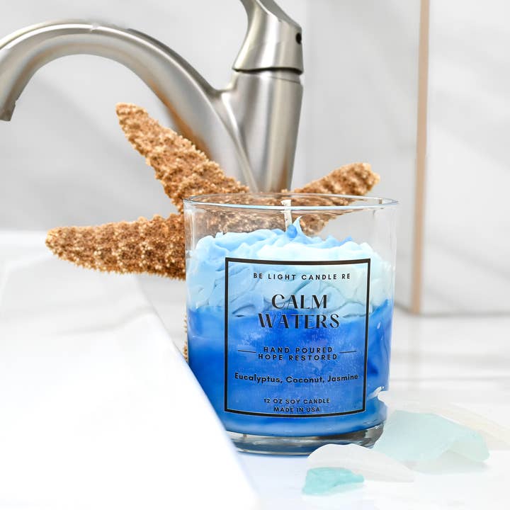 Be Light Candle RE - Wholesale Jar/Filled Candle - Calm Waters, Scented Soy Candle | Gifts For Friend | Coastal5