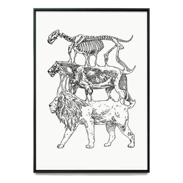 Lion Skeleton Art Print  for wholesale by Myii Creative