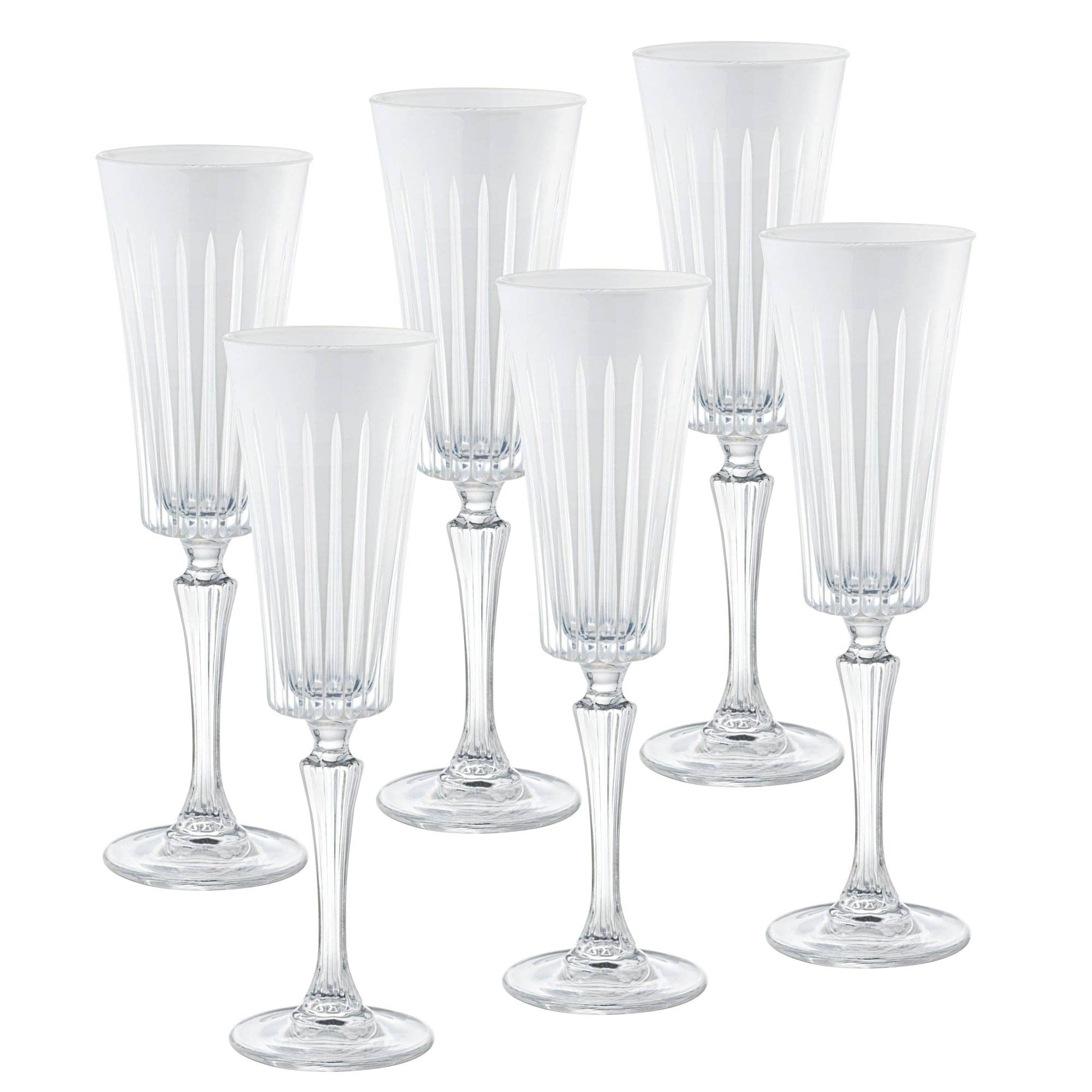 Barski – wholesale Champagne flute – Onyx Champagne Flute, White, 7 oz. Set of 63