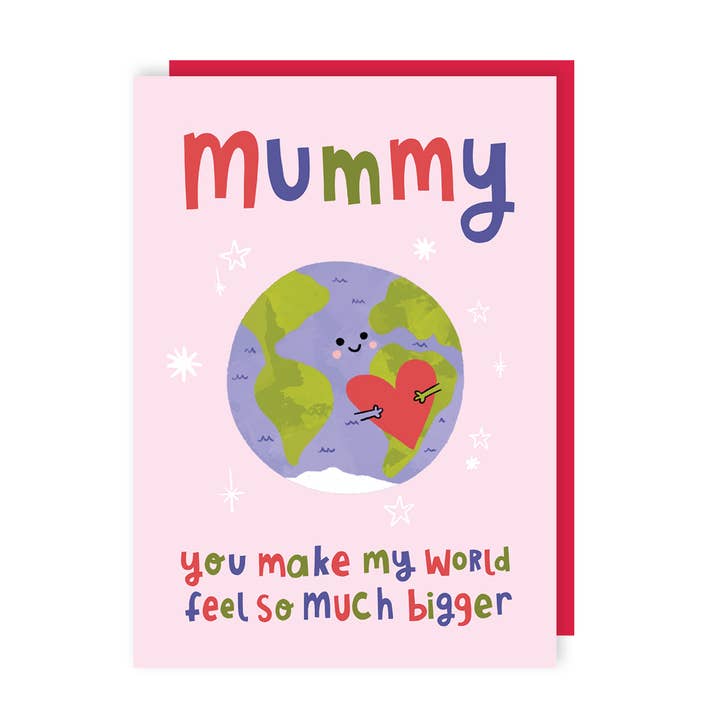You Make My World So Much Bigger Mother's Day Card for wholesale by Lucy Maggie Designs
