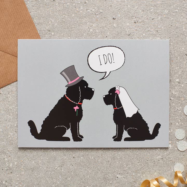 Carta di matrimonio - Cockapoo/Labradoodle (nero) per la vendita all'ingrosso da parte di Sweet William Designs