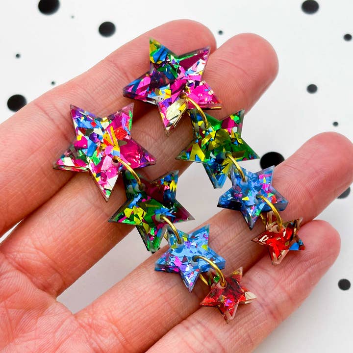 Multi-Coloured Confetti Acrylic Star Quad Dangle Earrings and other Purchase wholesale star confetti. Free returns & net 60 terms on Faire trending on Faire.