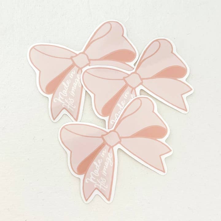 Grow in Grace - Vente Autocollant - Autocollant en forme de nœud fait à son image, verset de la Bible, fille coquette0