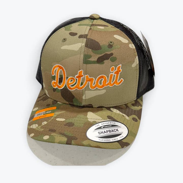 Detroit Baseball Camo Trucker Hat for wholesale by Live Love Michigan