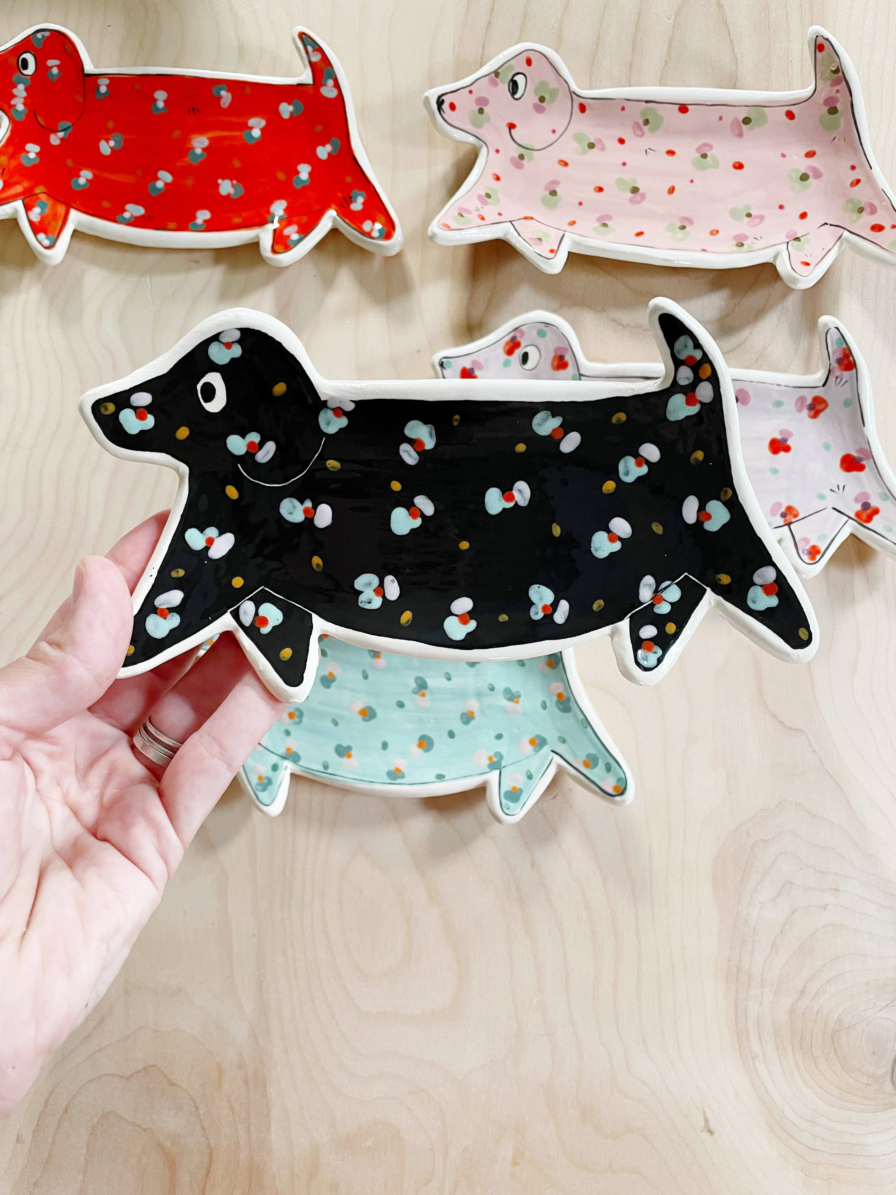 By Bianca Rae - Wholesale Decorative Plate/Dish/Bowl - Colorful Dachshund Plate5