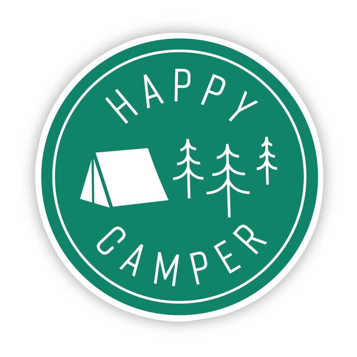 Big Moods - Wholesale Sticker - Happy Camper Green Tent Sticker0
