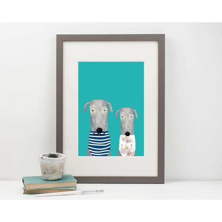 Alice & Marcel print in an A2 frame for wholesale by Print Circus