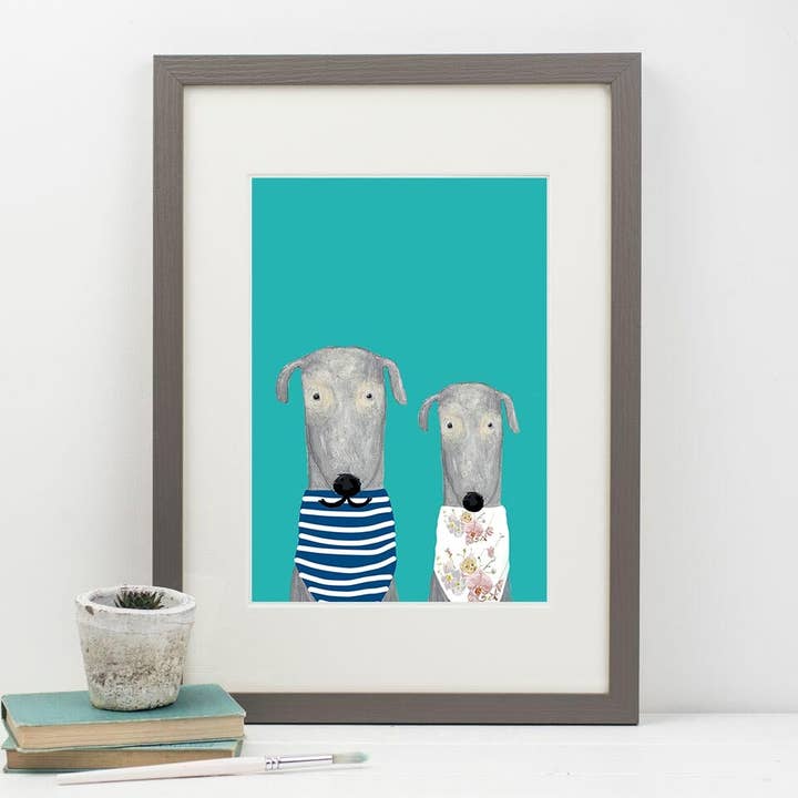 Alice & Marcel print in an A2 frame for wholesale by Print Circus
