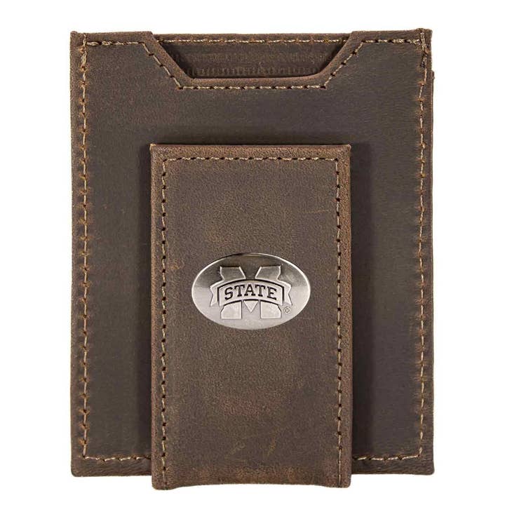 Mississippi State Bulldogs Magnetic Pocket Leather Wallet for wholesale by Zep-Pro