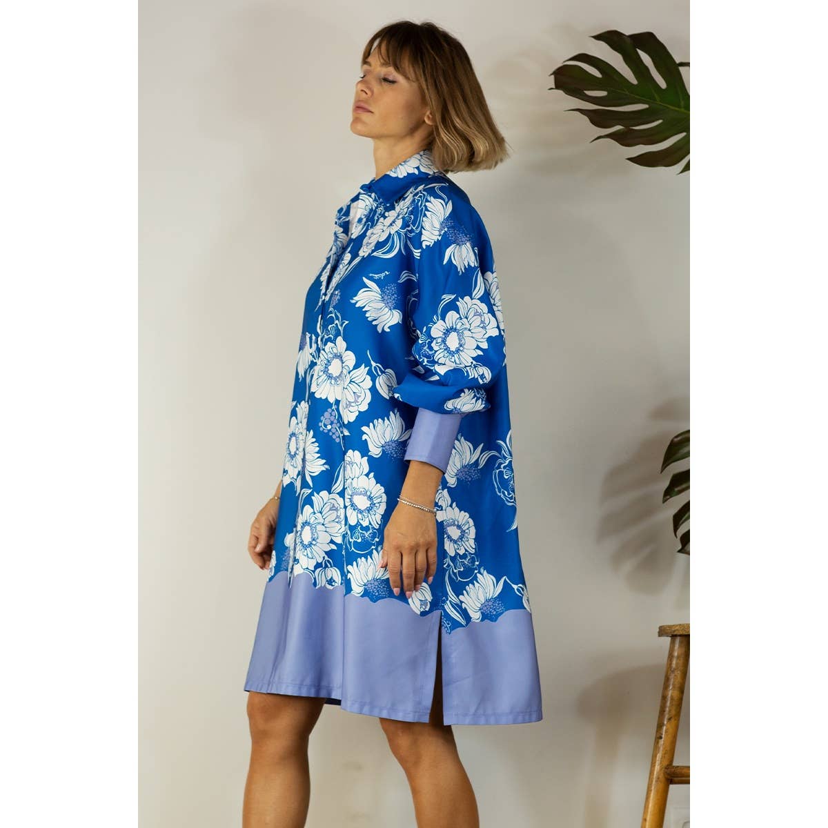 BLU ABITO CHEMISIER STAMPA BOARDER in vendita all'ingrosso su Faire13