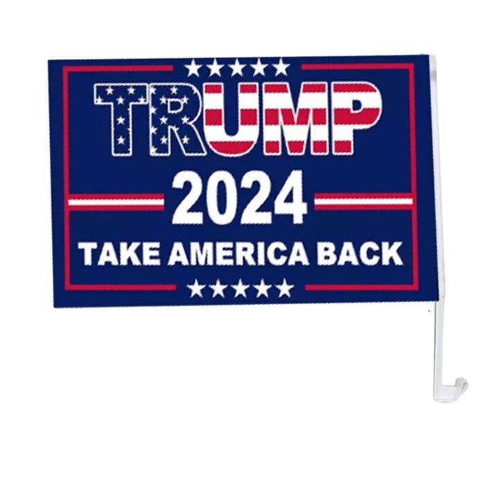 TRUMP CAR FLAG 2024 Take America Back- 18X12 INCH 24 CT for wholesale by K & S WHOLESALE INC