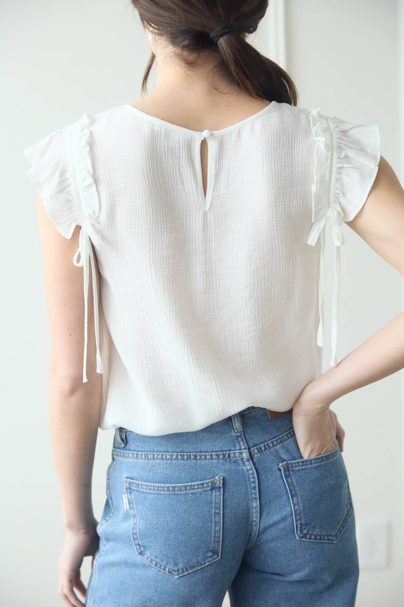 MINE - Wholesale Blouse - Women's - RUFFLE DETAIL DRAWSTRING DETAIL BLOUSE13