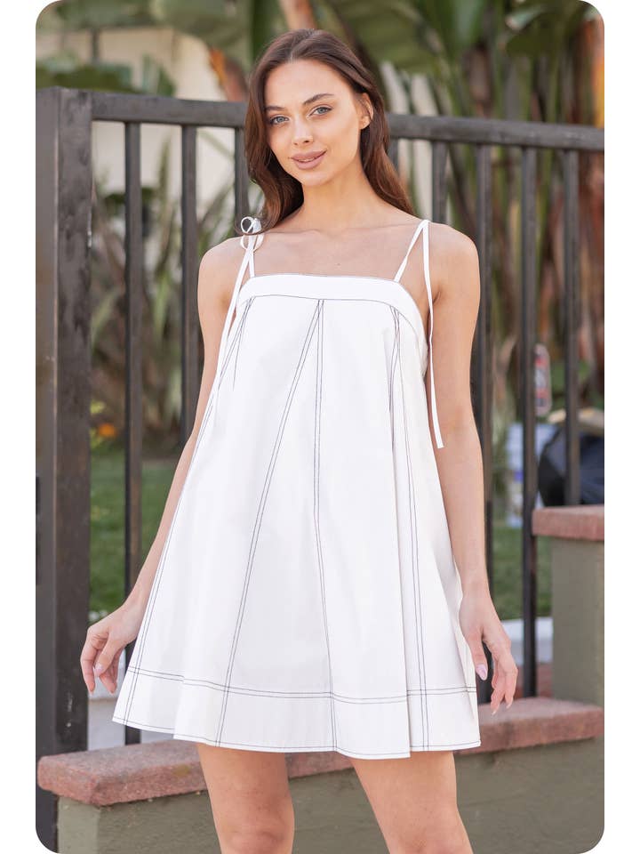 Strut & Bolt - Wholesale Dress - Women's - Contrast Top Stitch Mini Dress