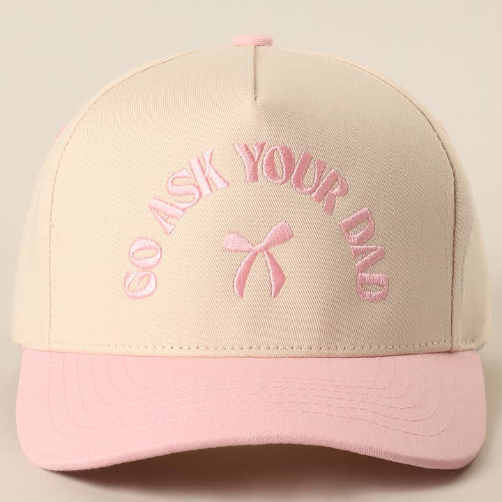 Fashion City - Wholesale Baseball Cap - Women's - GO ASK YOUR DAD Embroidery Two-Tone Trucker Hat2